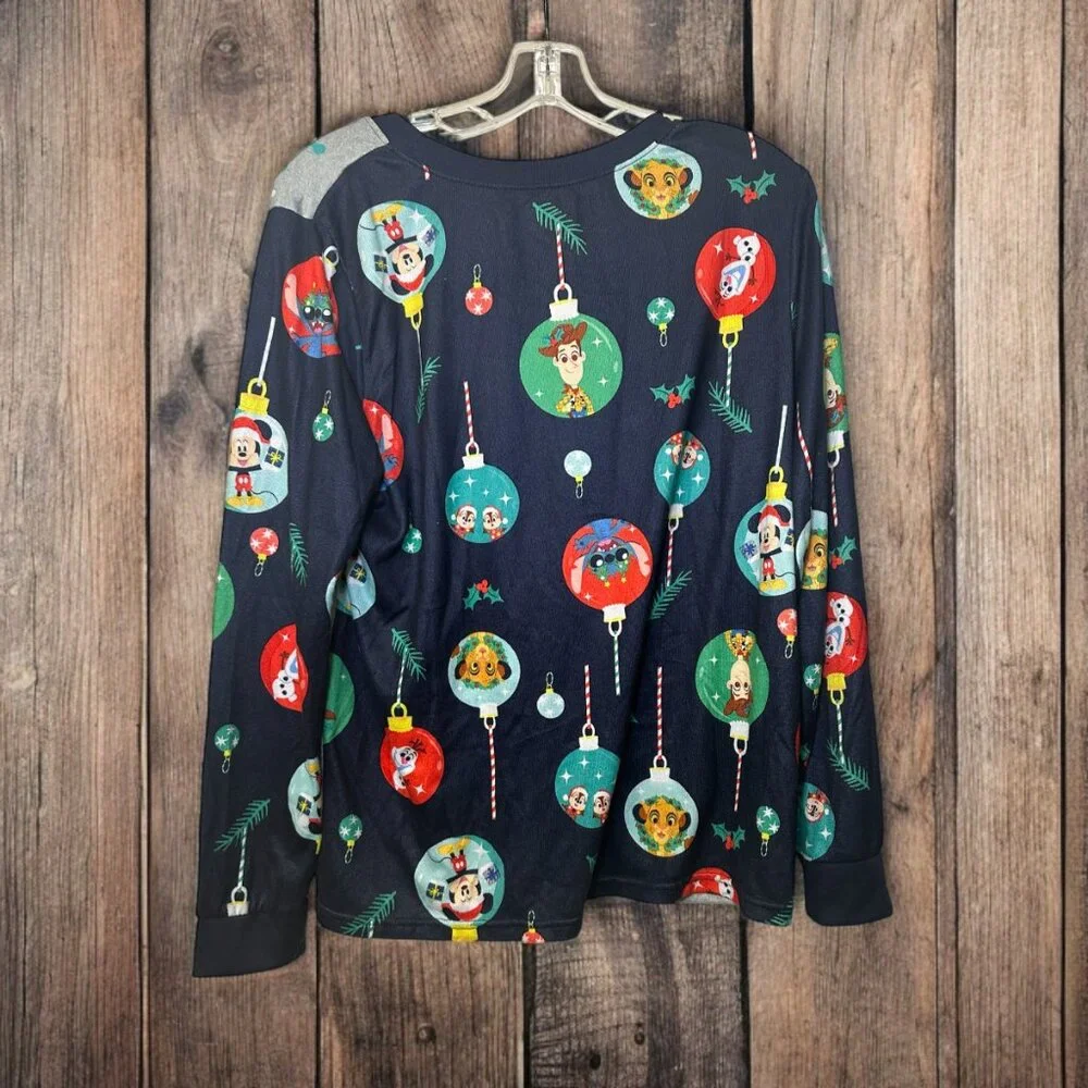 Disney‎ 100 Pixar Women's Sleepwear Pajama Set Size Large Mickey, Stitch - Picture 3 of 4